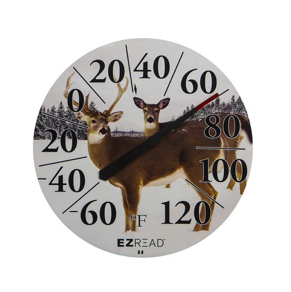 E-Z Read Dial Thermometer with Deer Multi-Color 12.5 in