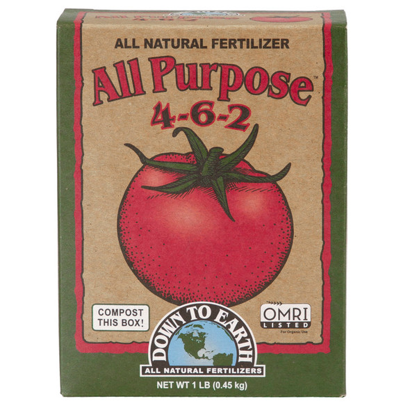 Down To Earth All Purpose Natural Fertilizer 4-6-2 - 25 lb