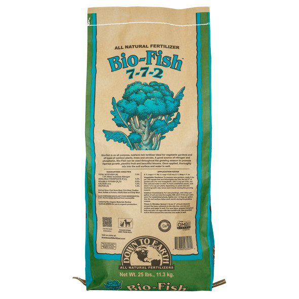 Down To Earth Bio-Fish Natural Fertilizer 7-7-2 OMRI - 25 lb