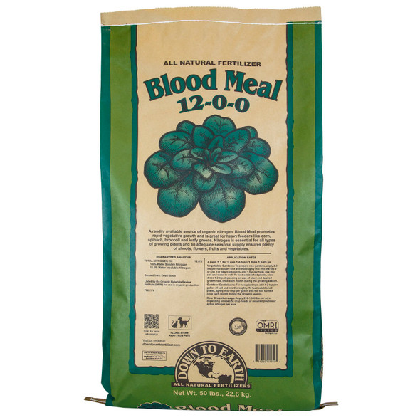 Down To Earth Blood Meal Natural Fertilizer 12-0-0 OMRI - 50 lb