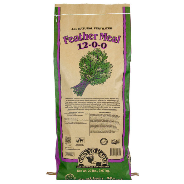 Down To Earth Feather Meal Natural Fertilizer 12-0-0 OMRI - 20 lb