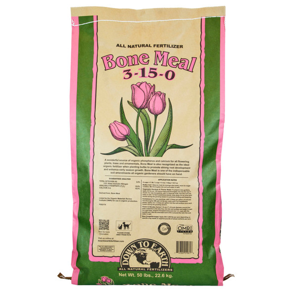 Down To Earth Bone Meal Natural Fertilizer 3-15-0 - 50 lb