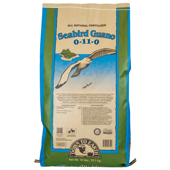 Down To Earth Seabird Guano All Natural Fertilizer 0-11-0 - 40 lb