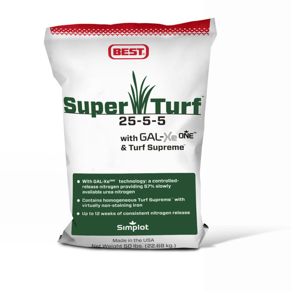 Best Super Turf Fertilizer 25-5-5 with GAL-XeONE and Turf Supreme - 50 lb