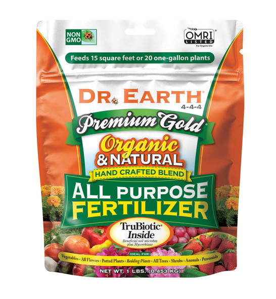 Dr. Earth Premium Gold All Purpose Fertilizer 4-4-4 - 1 lb