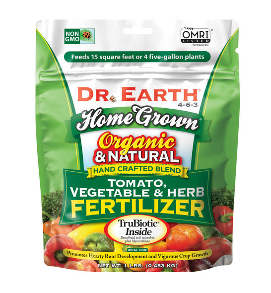 Dr. Earth Home Grown Premium Tomato, Vegetable Herb Fertilizer 4-6-3 - 010.1