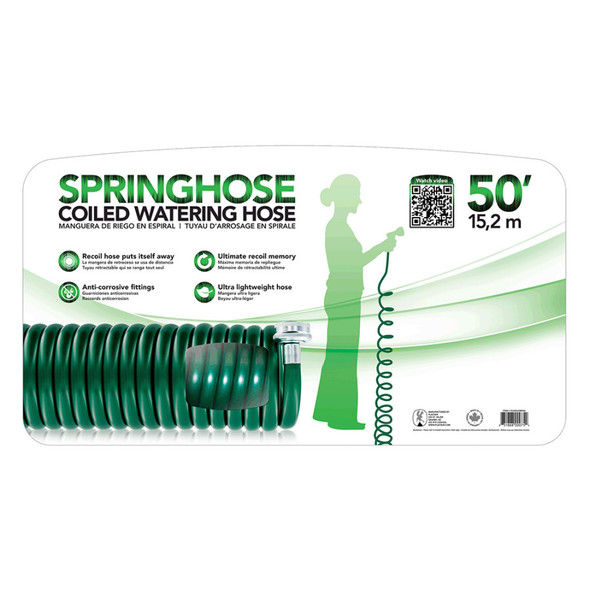 Plastair SpringHose 3/8in Coiled Watering Hose without Nozzle - 50 ft
