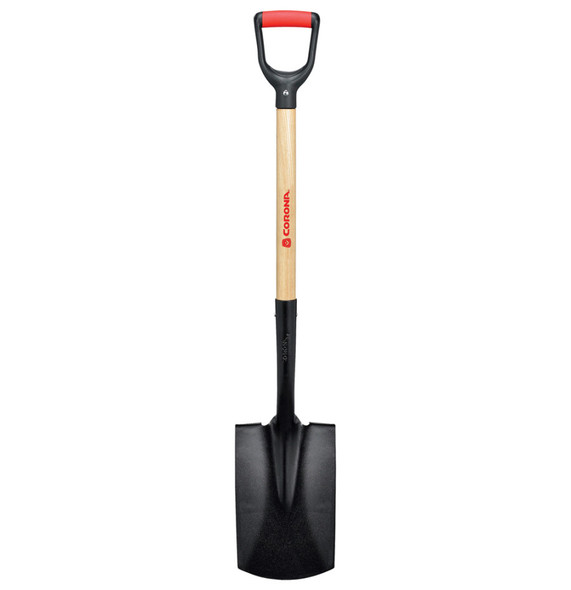 Corona Garden Spade with D Grip Wood Handle 11-1/4in Steel Blade - 30 in