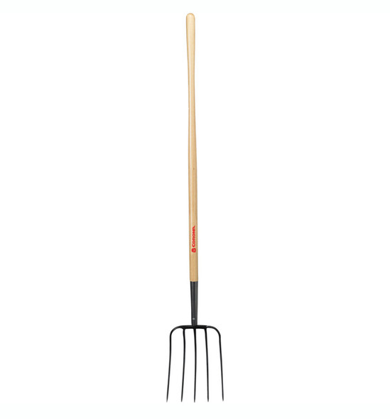 Corona Manure Fork 5-Tine with Ash Wood Handle Forged Head - 54 in