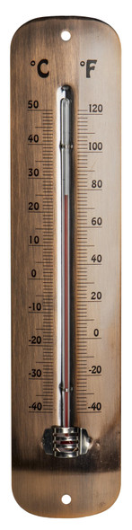 E-Z Read Metal Thermometer - 12 in - Bronze