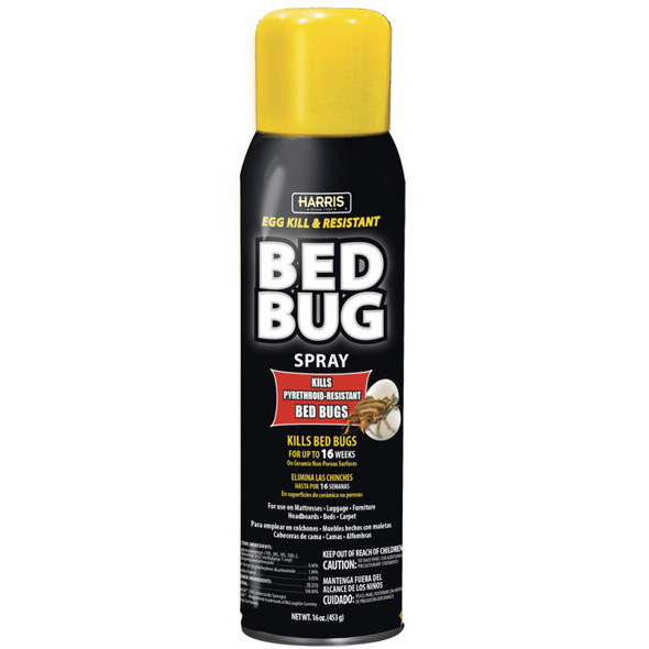 Harris Bed Bug Spray Egg Kill and Pyrethroid-Resistant Aerosol - 16 oz