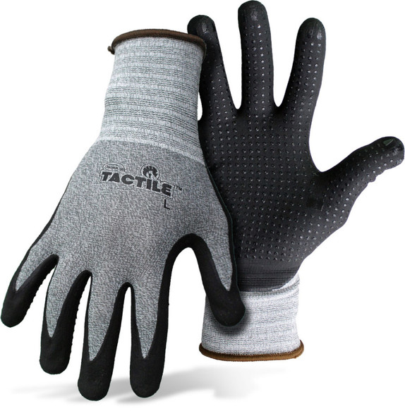 Boss Tactile Dotted & Dipped Nitrile Palm & Fingers Glove - LG