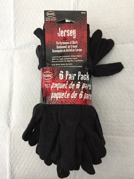 Boss Jersey Regular Weight Glove - 6 pk