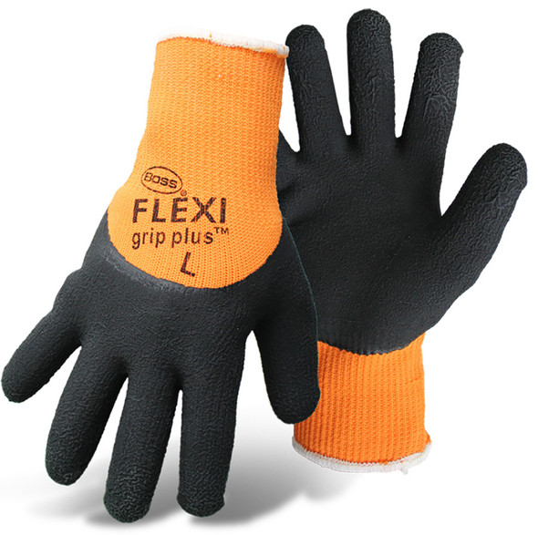 Boss Flexi Grip Plus High-Vis Latex Palm Glove - LG