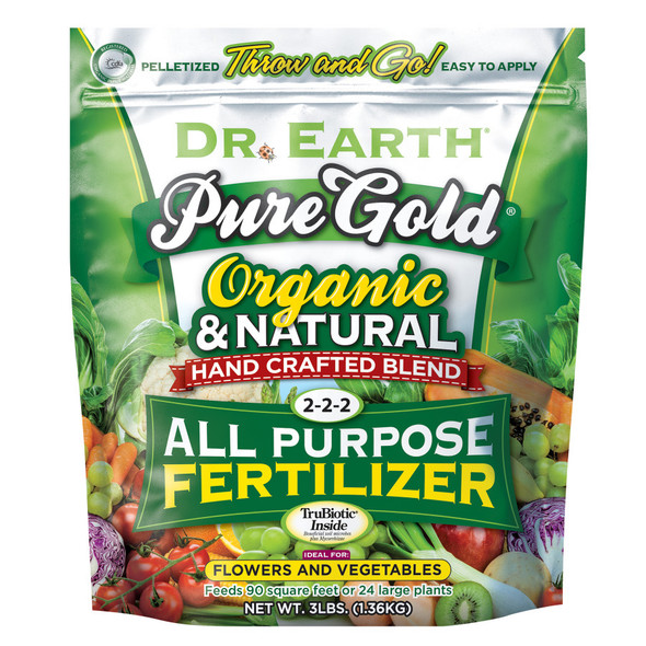 Dr. Earth Pure Gold All Purpose Fertilizer 2-2-2 - 3 lb