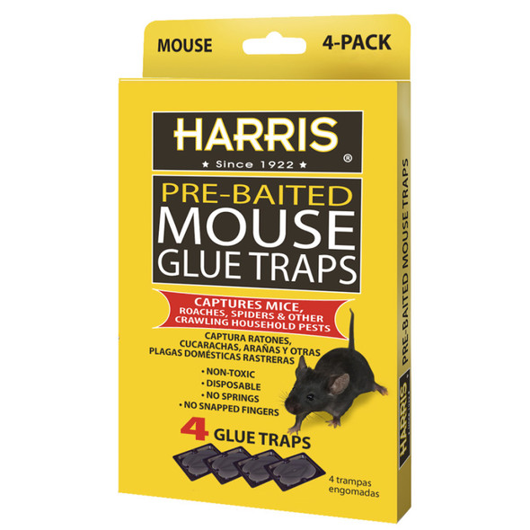 Harris Mouse Glue Traps Pre-Baited 4 pk