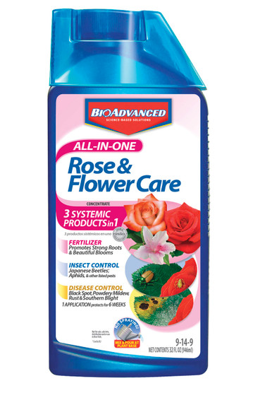 BioAdvanced All-In-One Rose & Flower Care Concentrate 9-14-9 - 32 oz