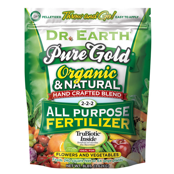 Dr. Earth Pure Gold All Purpose Fertilizer 2-2-2 - 8 lb