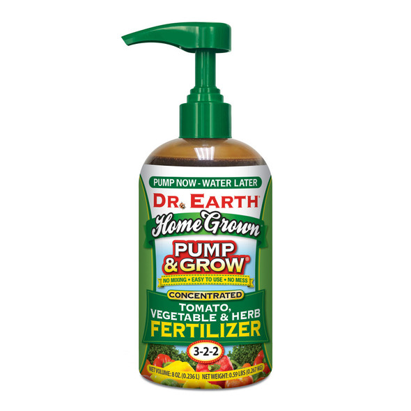 Dr. Earth Pump & Grow Home Grown Tomato, Vegetable & Herb Liquid Fertilizer 3-2-2 - 8 oz