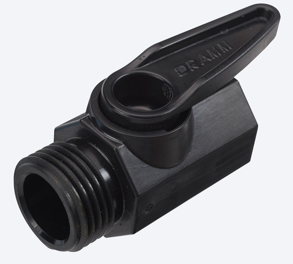 Dramm Shut-Off Valve Plastic - Black, 6ea