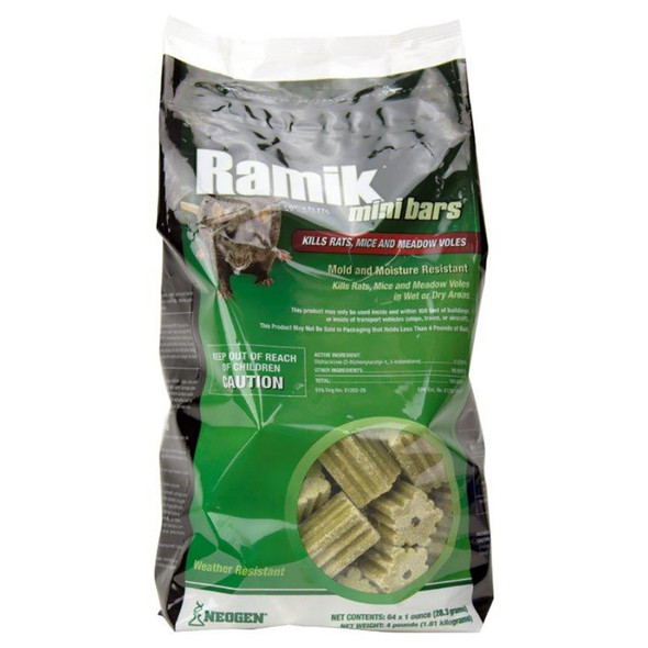 Ramik Mini Bars Kills Rats Mice & Voles - 64 pk, 1 oz