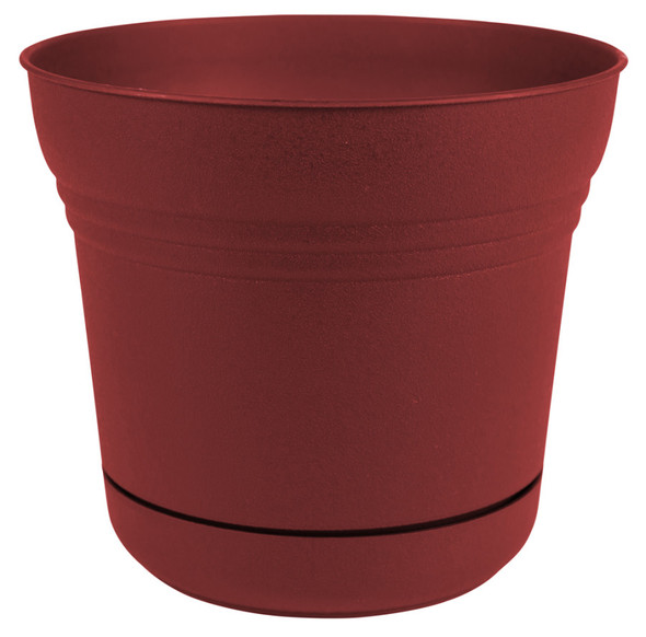 Bloem Saturn Planter - 12 in - Burnt Red