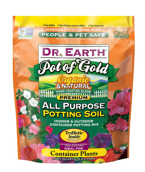 Dr. Earth Pot of Gold Premium All Purpose Potting Soil - 4 qt