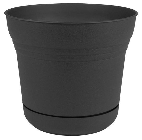 Bloem Saturn Planter - 10 in - Black