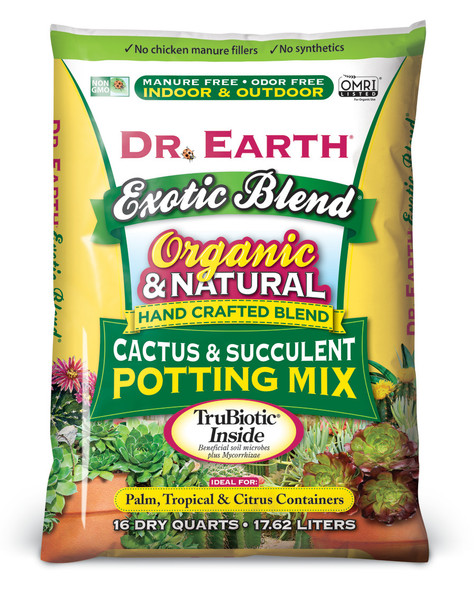 Dr. Earth Exotic Blend Cactus & Succulent Blend Premium Soil - 16 qt
