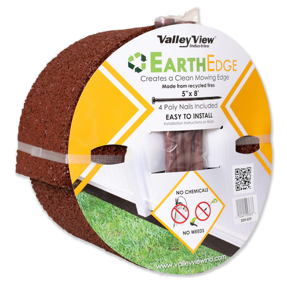 Valley View Earth Edge Rubber Edge And Poly Nails Red 5 In X 8 ft