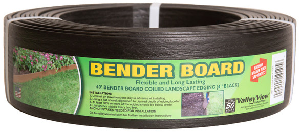 Valley View Bender Board Coil With Metal Stakes - 4In X 40 ft