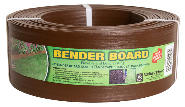 Valley View Bender Board Coil With Metal Stakes - 5In X 40 ft