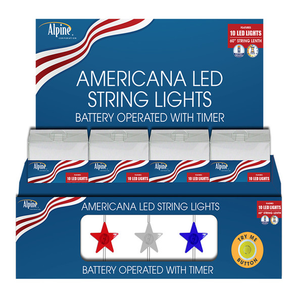 Alpine Patriotic Star LED String Light Tray Pack - One Size