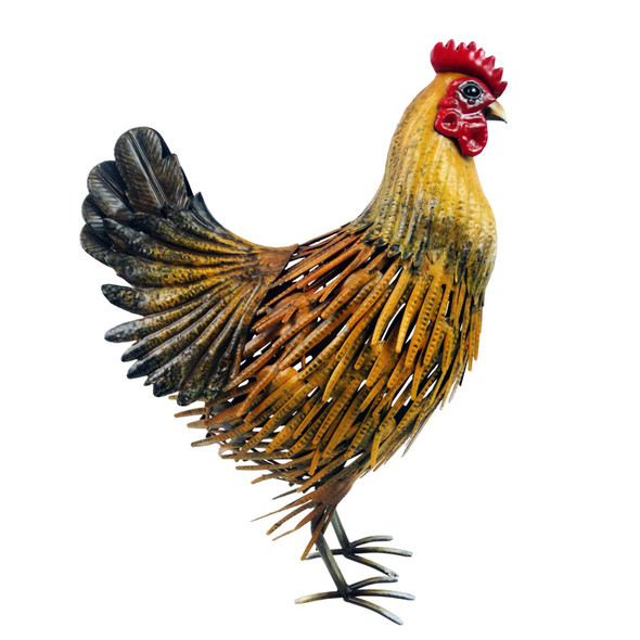 Alpine  Metal Rooster Dcor - One Size