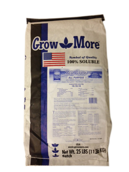 Grow More Sea Grow All Purpose Plant Food Water Soluble 16-16-16 - 25 lb