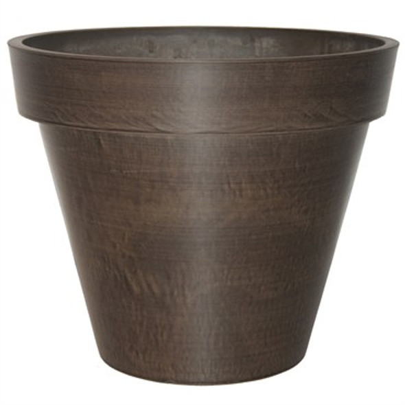 Algreen Products Valencia Round Banded Planter Spun Chocolate - 14in x 12in