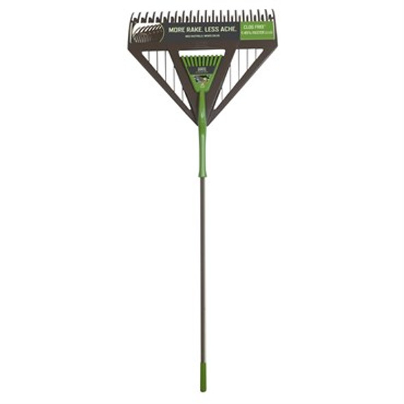 Ames 26 in Dual tine poly leaf rake with hand rake 71in H  27in W  5.6in D