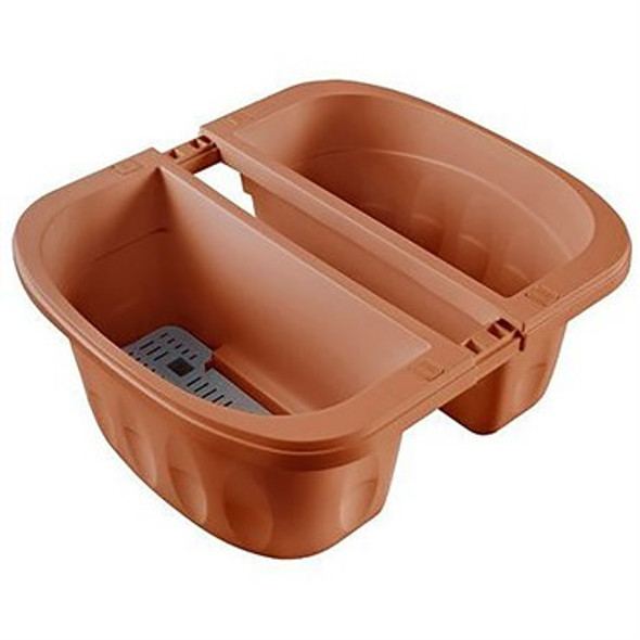 Apollo Double Sided Adjustable Railing Planter 16in L X 8in W X 7.4in H (X2) - Terracotta