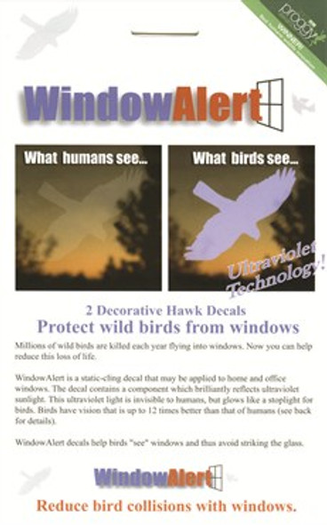 Songbird Essentials Window Hawk Transparent Decal 5.5in W x 0.01in H x 9.75in D - Ultraviolet