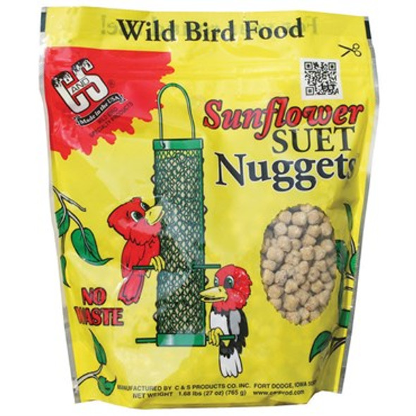 C&S Products Sunflower Suet Nuggets Bird Food 27oz