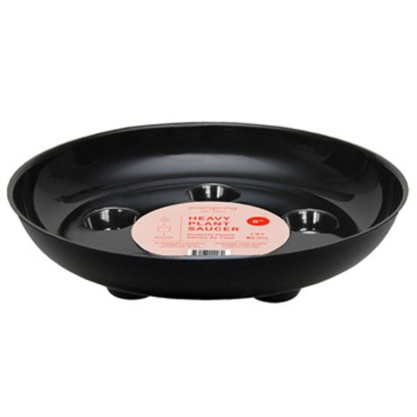 Curtis Wagner Plastics Carpet Saver Saucer - Round Black - 8in Diam