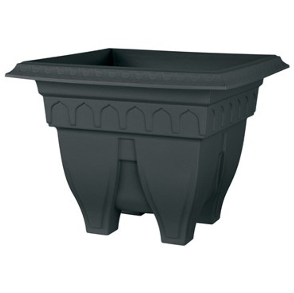 DCN Azura Square Patio Planter Black - Square - 15.25in W x 15.25in L x 12.25in H - 20.8qt(5.2gal) Capacity