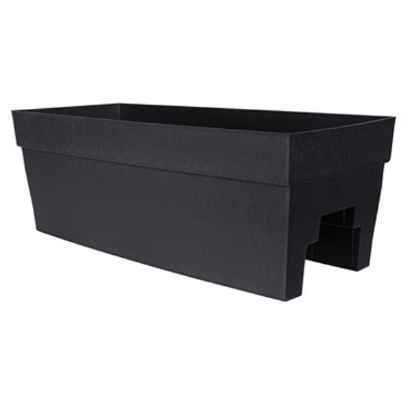 DCN Harmony Rail Planter Black - 27in L x 11.75in W x 9.5in H / 24.9qt(6.2gal) Capacity