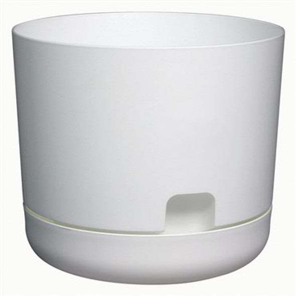 DCN Plastic Oasis Self Watering Planter White - 6in - 1.85qt(0.46gal) Capacity