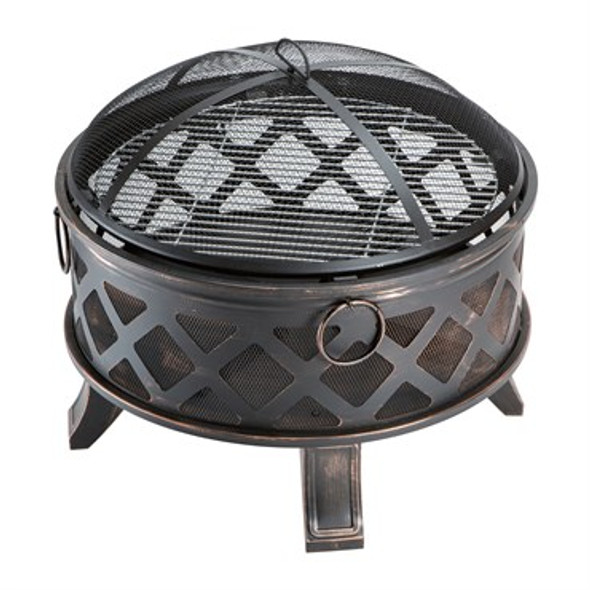 DDI Backyard Expressions Fire Pit With Screen & Poker 26in