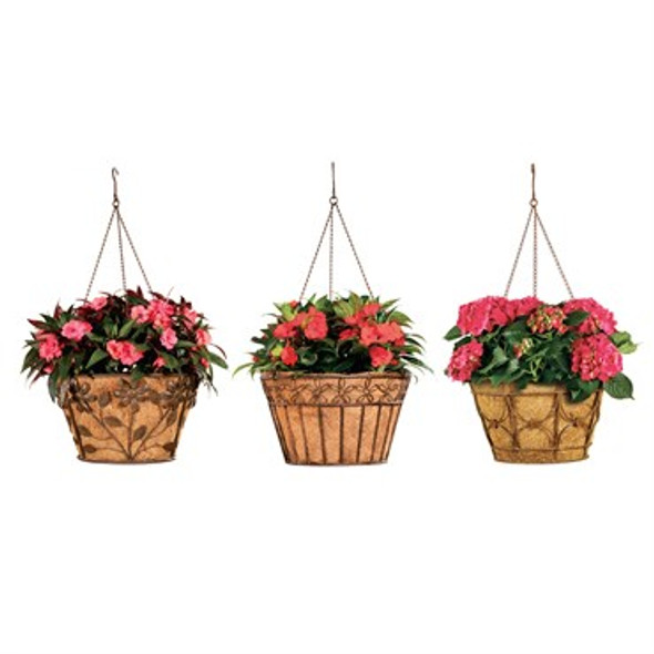 Deer Park Ironworks Hanging Basket Variety Pack Natural Patina - 16in Diam x 9in H