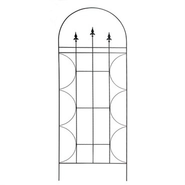 Deer Park Ironworks Finial Trellis Black - 48in x 18in