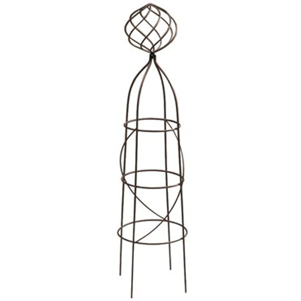 Deer Park Ironworks Firecracker with Ball Topiary Black - 11in Diam x 45in H