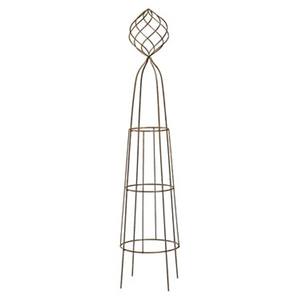 Deer Park Ironworks Tall Firecracker with Ball Topiary Black - 15in Diam x 60in H