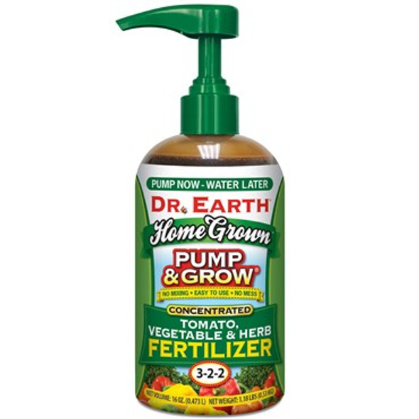 Dr. Earth Home Grown Organic Pump & Grow Tomato, Vegetable & Herb Fertilizer 16oz Concentrate